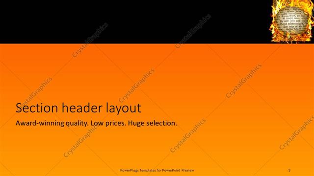 Section Header presentation slide layout