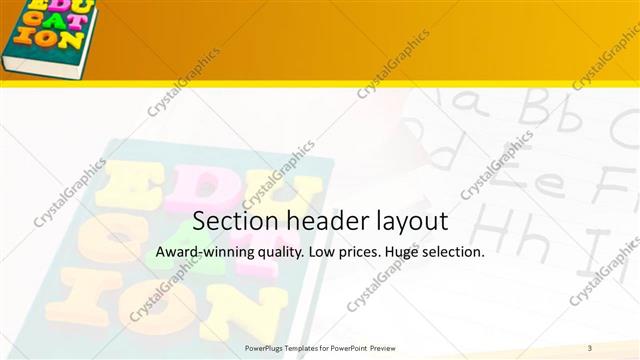 Section Header presentation slide layout