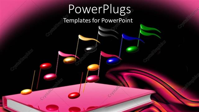  Presentation with related - A book related to music with dark background