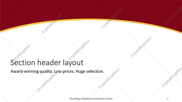 Section Header presentation slide layout