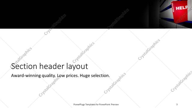 Section Header presentation slide layout