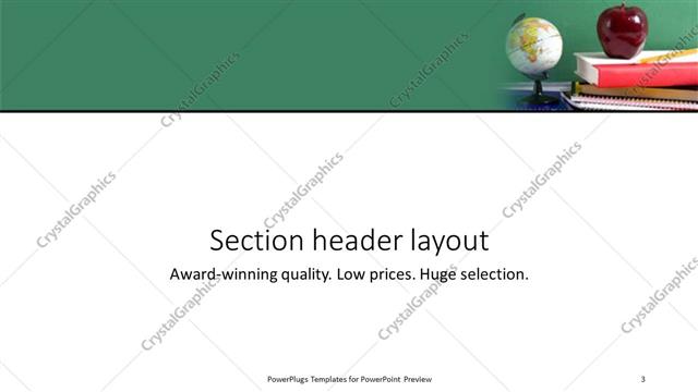 Section Header presentation slide layout