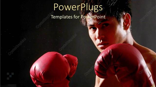  Presentation with boxing - A boxer ready for boxing with dark background