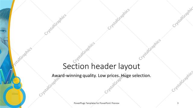 Section Header presentation slide layout