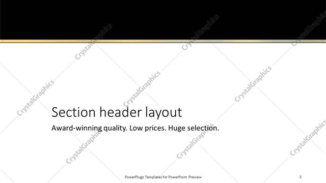 Section Header presentation slide layout