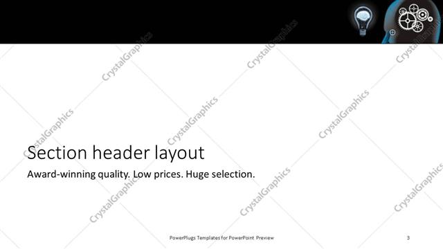 Section Header presentation slide layout