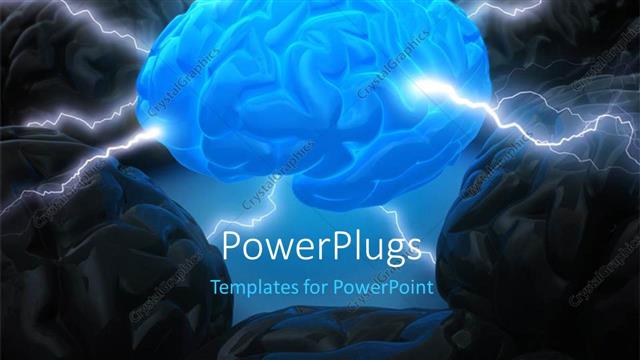  Presentation with brain - The brain in the center has the power to lead depicting the leadership concept with brains