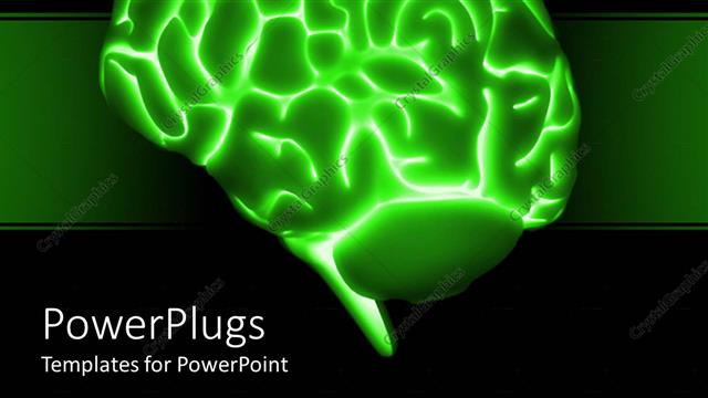  Presentation with points - A brain with greenish background and a number of bullet points