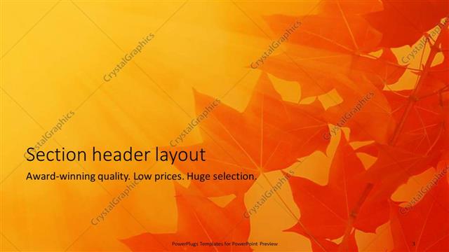 Section Header presentation slide layout