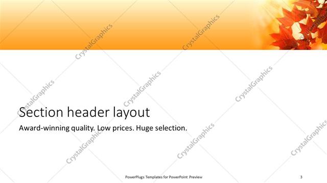 Section Header presentation slide layout