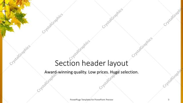 Section Header presentation slide layout