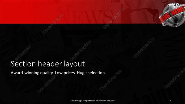 Section Header presentation slide layout