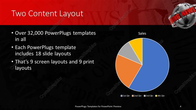 Two Content presentation slide layout