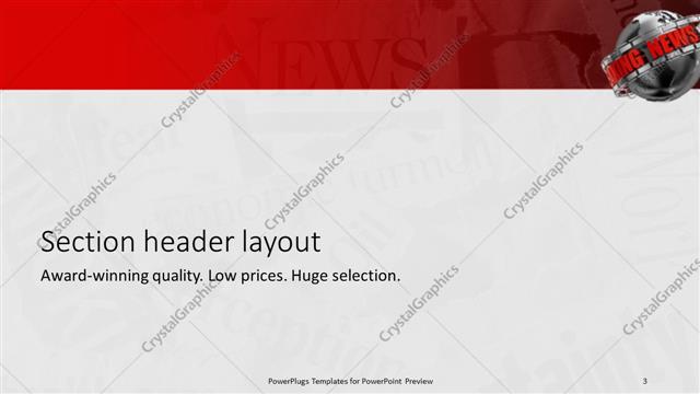 Section Header presentation slide layout