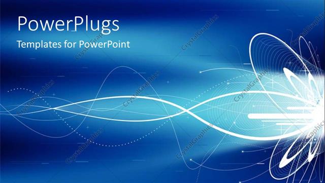  Presentation with bright - A bright burst of light on a blue background