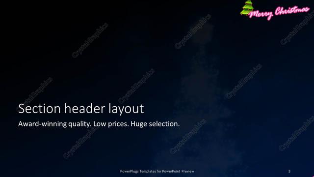 Section Header presentation slide layout