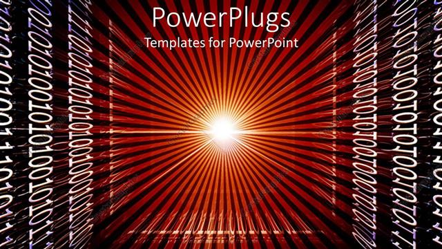  Presentation with numbers - A bright light in the middle with the binary numbers around it