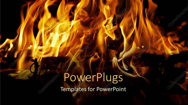  Presentation with fire - Bright orange flames on dark background