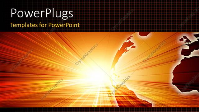  Presentation with shining - Bright sun shining on planet earth with gridlines in background