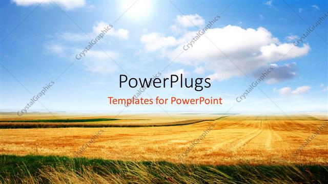  Presentation with sunshine - Bright sunshine over a field of golden brown