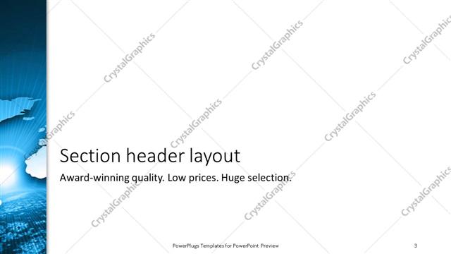 Section Header presentation slide layout
