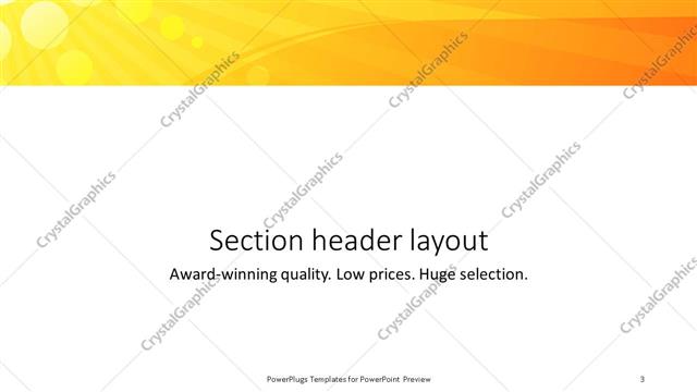 Section Header presentation slide layout