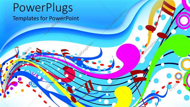  Presentation with abstract music - Brightly colored abstract music pattern in wave