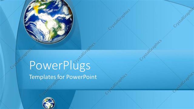  Presentation with abstract blue globe - Brightly colored globe on abstract blue background