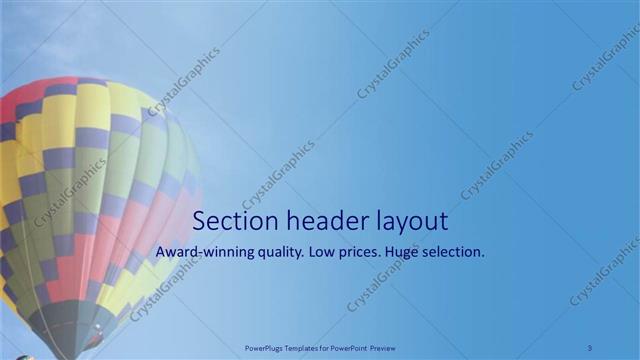 Section Header presentation slide layout