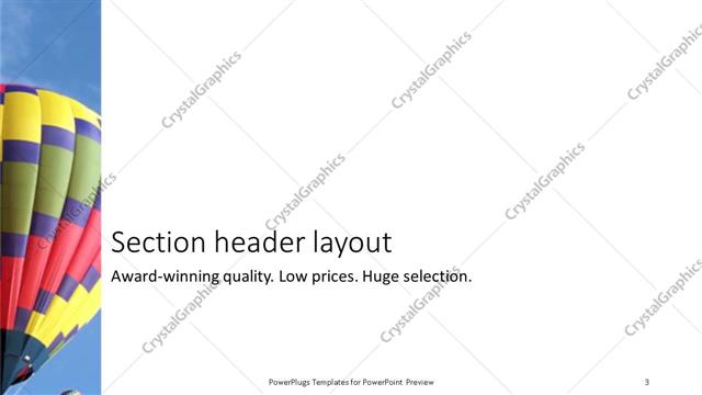 Section Header presentation slide layout