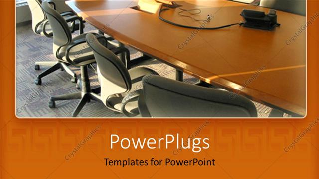  Presentation with conference table - Brightly lit conference room with a long table and chairs