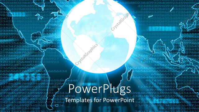  Presentation with world globe earth - A brightly lit earth globe on a world map background