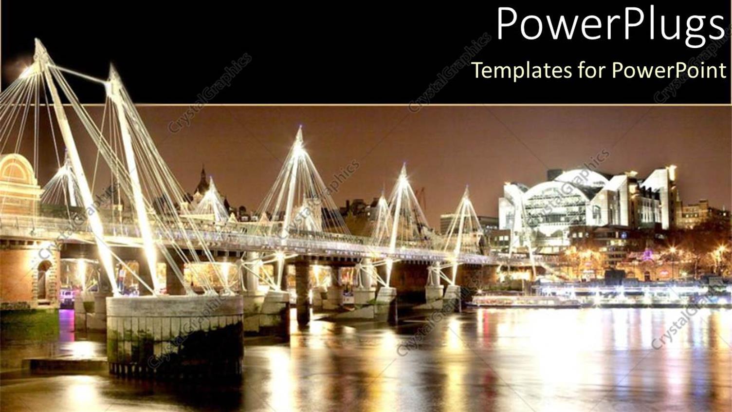 Featuring Brightly Lit London Bridge with Boats Underneath on a Lake