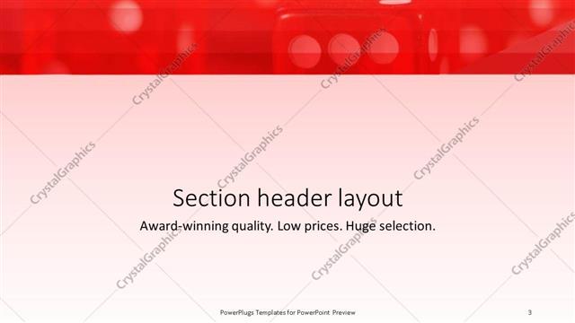 Section Header presentation slide layout