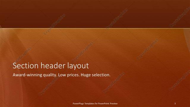 Section Header presentation slide layout