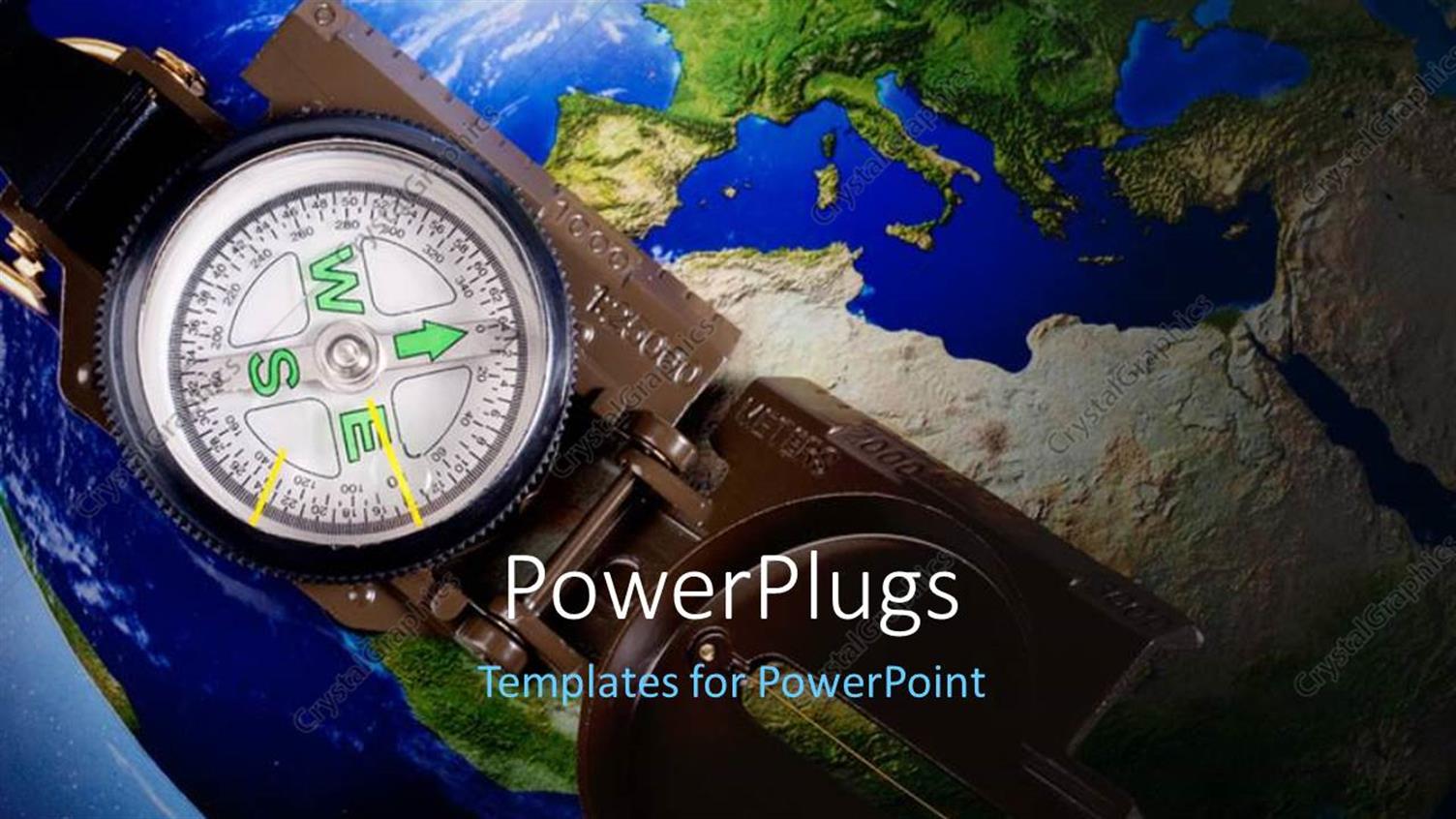 Featuring a Brown and Black Compass  on a large Globe