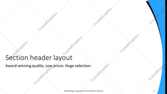 Section Header presentation slide layout