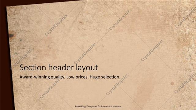 Section Header presentation slide layout