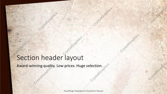 Section Header presentation slide layout