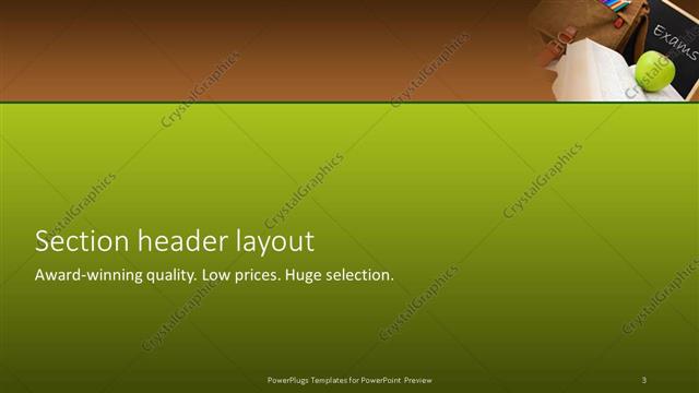 Section Header presentation slide layout