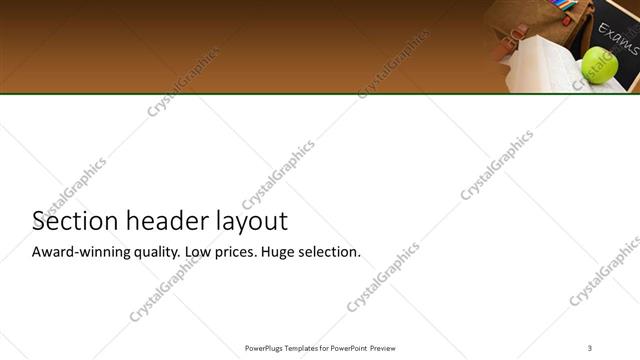 Section Header presentation slide layout