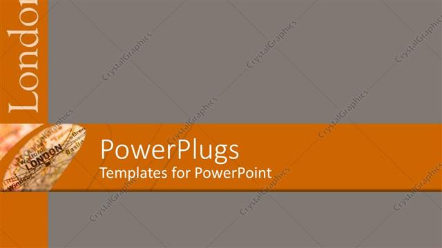  Presentation with map vintage - Brown vintage map with placeholder on LONDON and orange bars