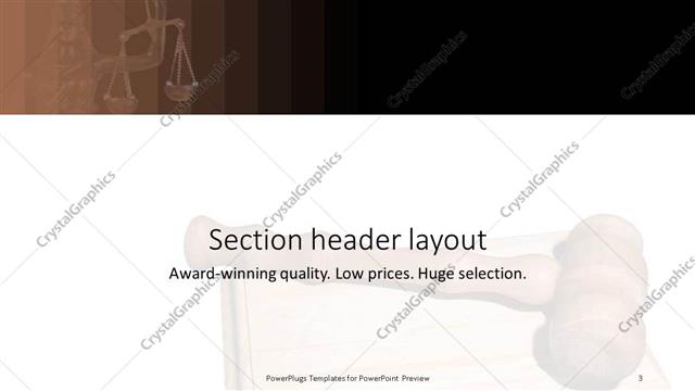 Section Header presentation slide layout