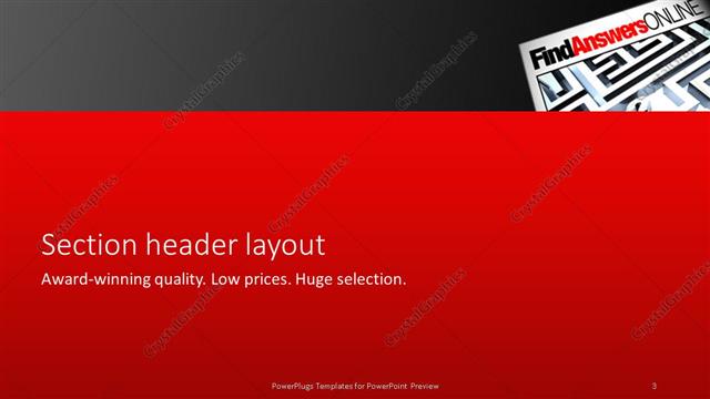 Section Header presentation slide layout