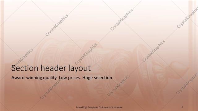Section Header presentation slide layout