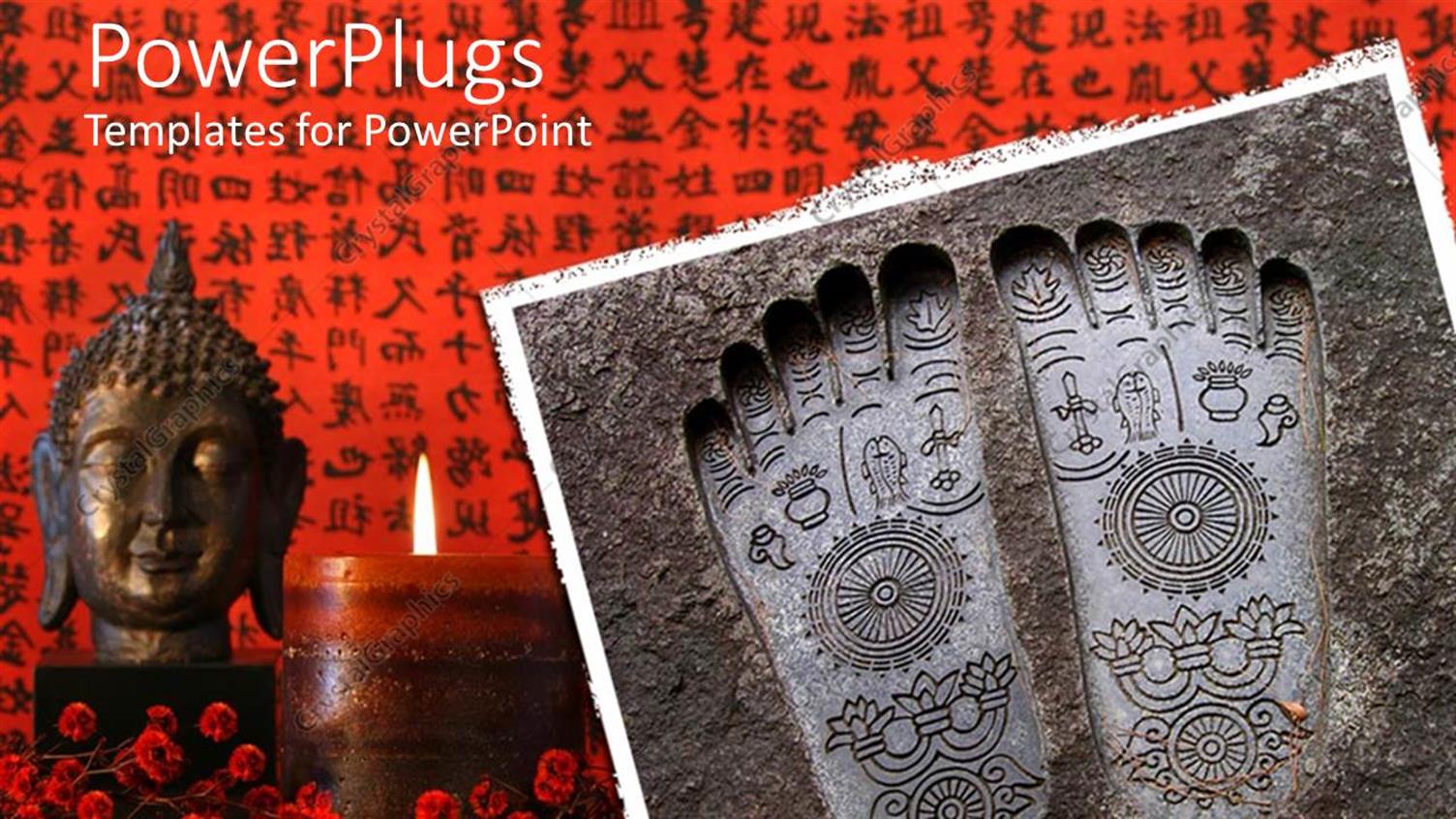 Featuring a Buddhist Sculpture with Candle in the Background