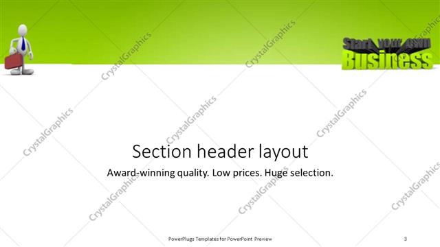 Section Header presentation slide layout