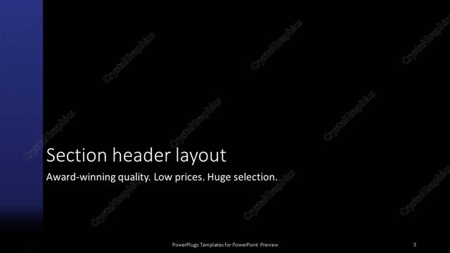 Section Header presentation slide layout
