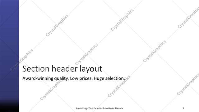 Section Header presentation slide layout