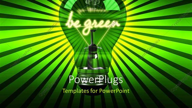  Presentation with bulb - A bulb in green color with lines in the background